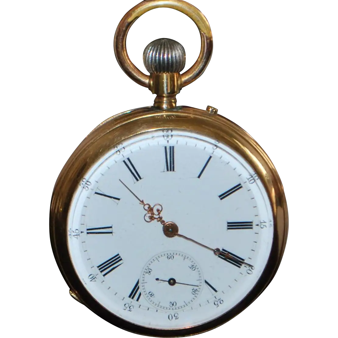 Antique Pocket Watch with Golden Frame