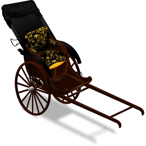 Vintage Rickshaw with Floral Cushion