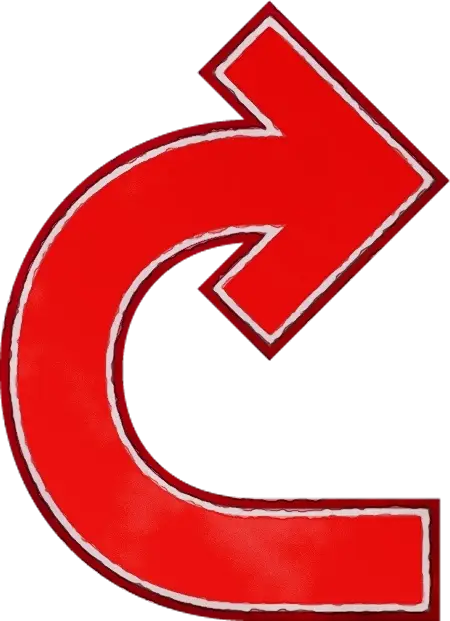 Red Curved Arrow Pointing Right
