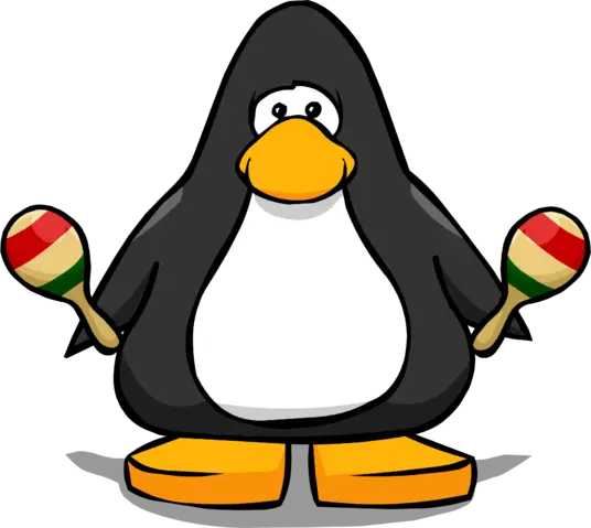 Cartoon Penguin Holding Maracas