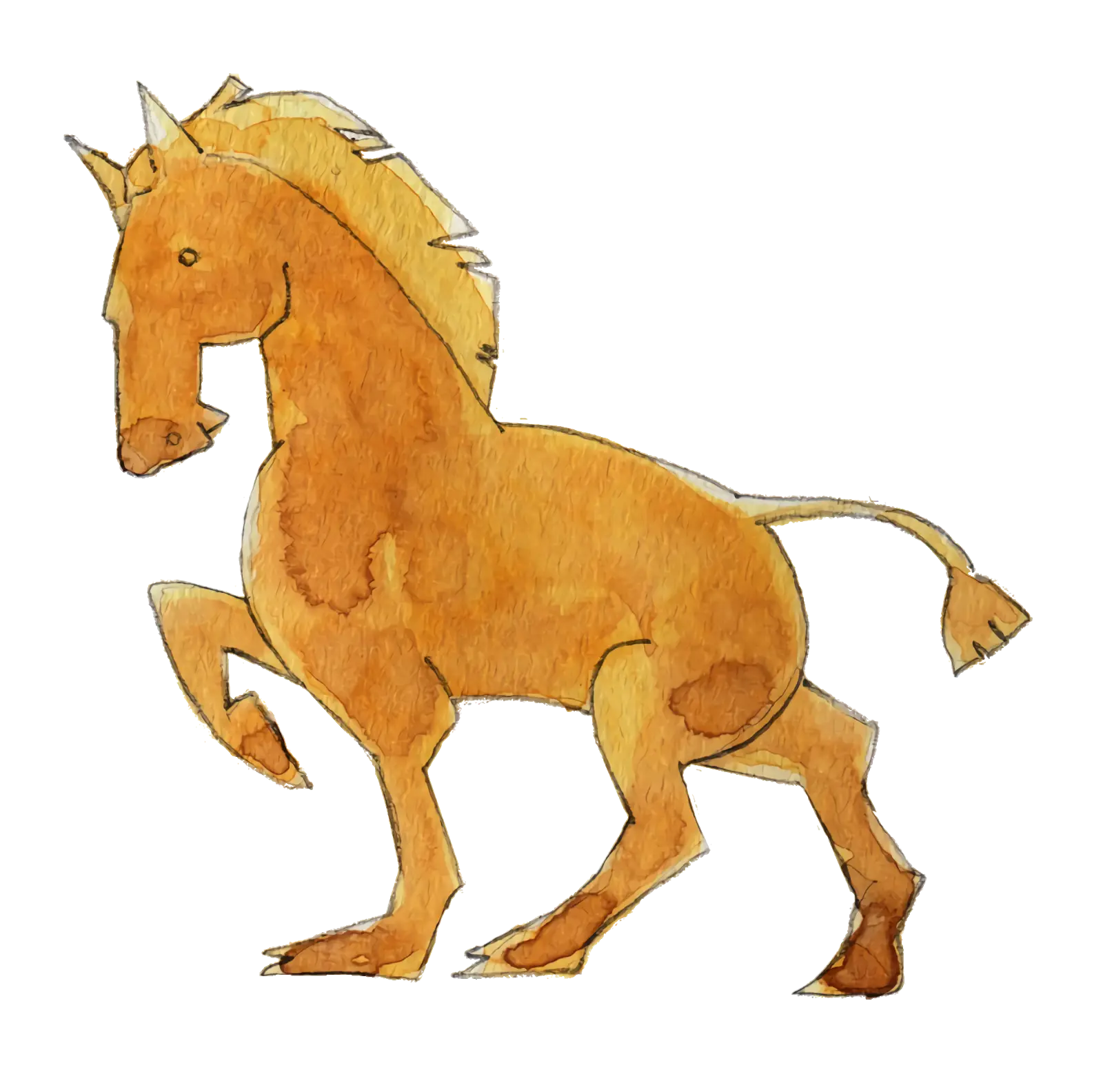 Brown Watercolor Horse Illustration