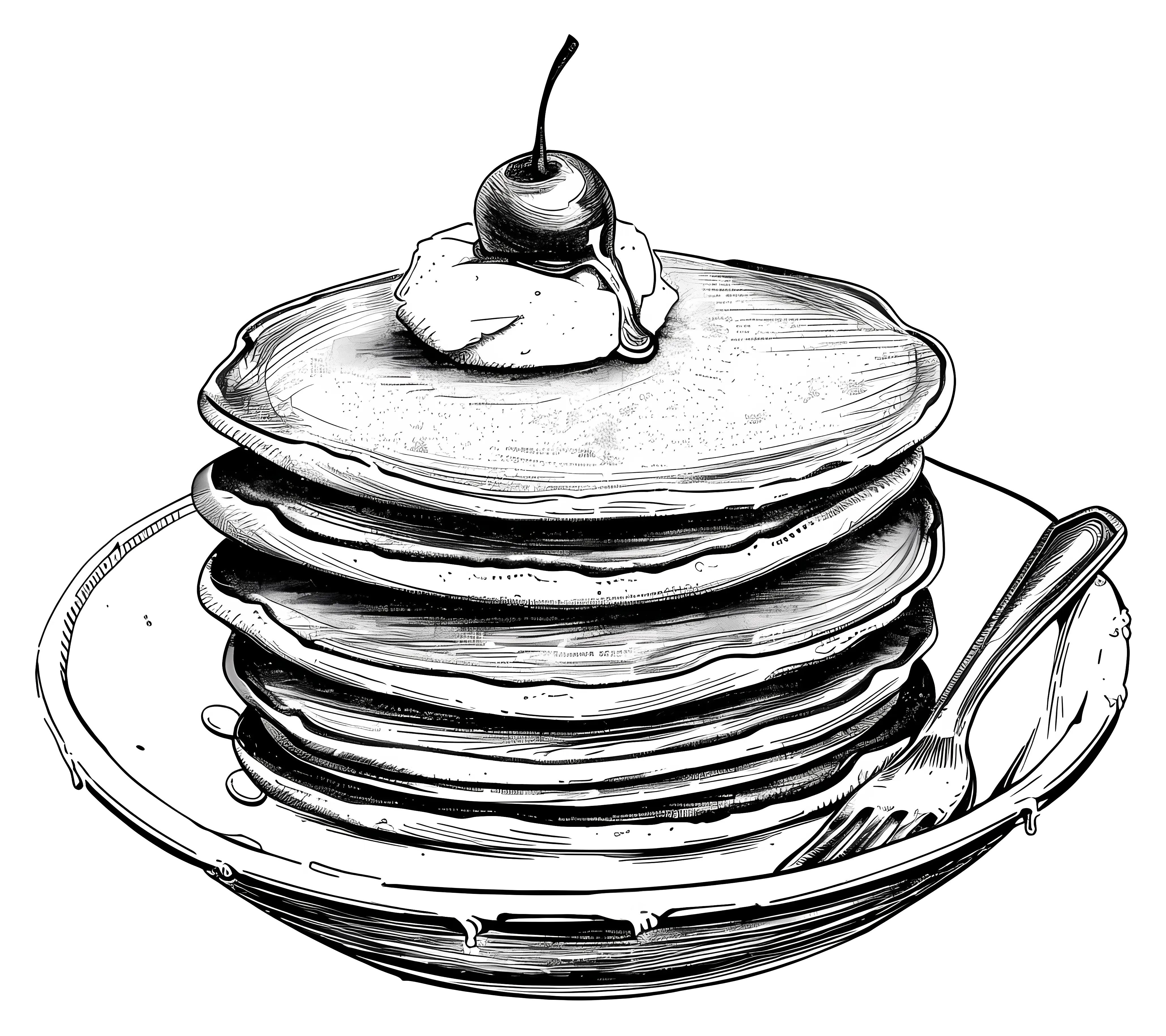 Stack of Pancakes with Cherry on Top