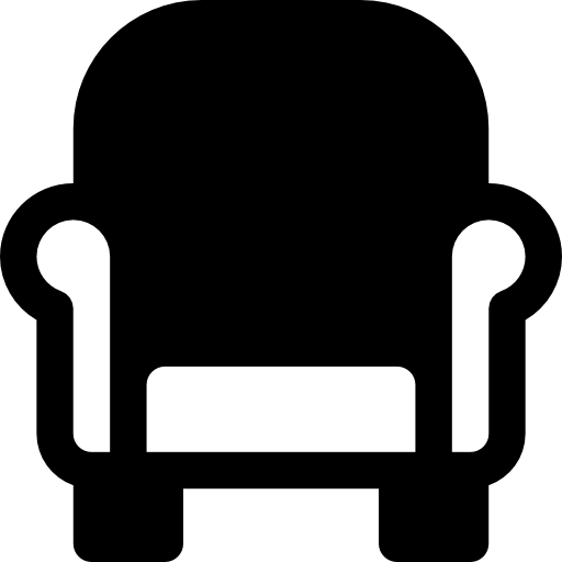 Black Armchair Icon Illustration