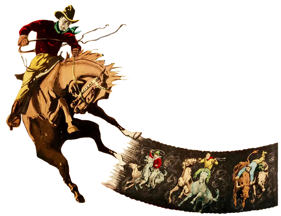 Cowboy Riding a Horse with Lasso