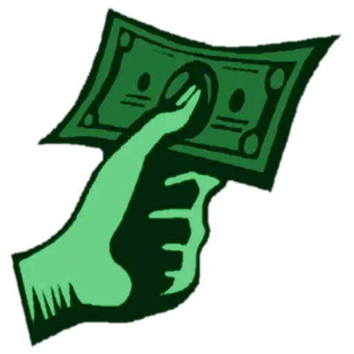 Green Hand Holding a Dollar Illustration