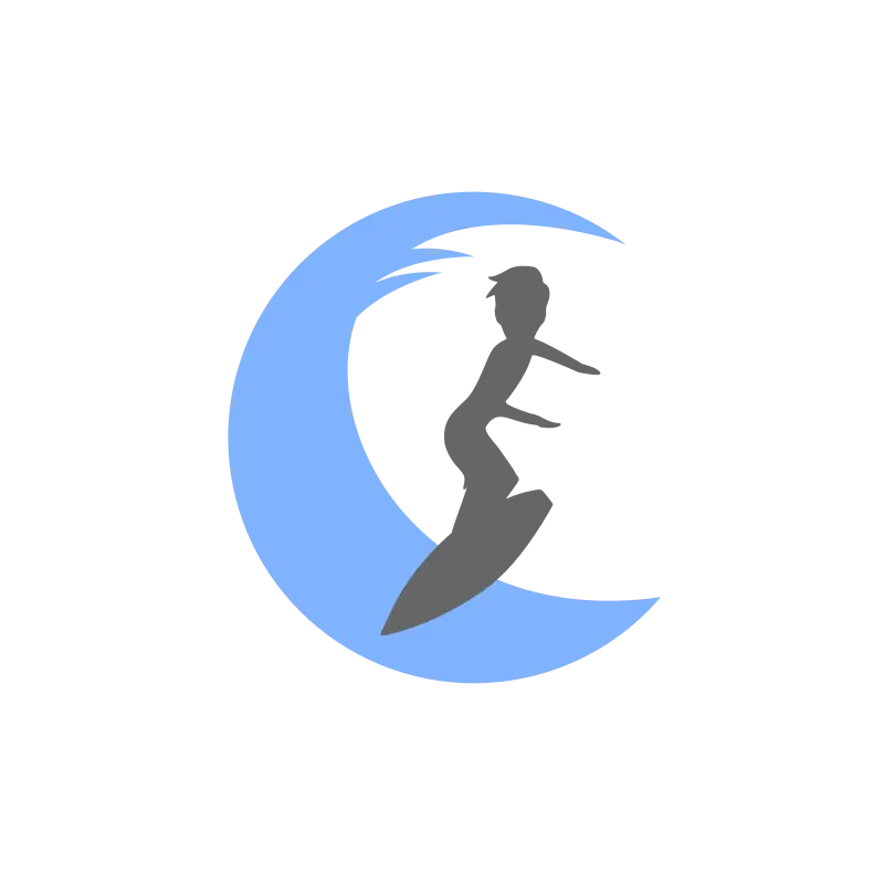 Surfer Icon on Wave