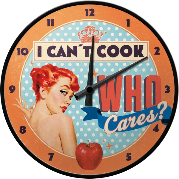 Retro Wall Clock with Cooking Theme