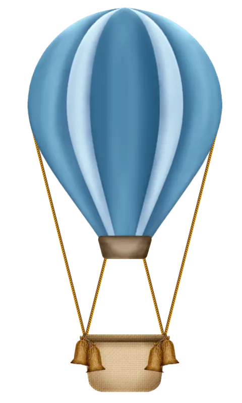 Blue Hot Air Balloon Illustration