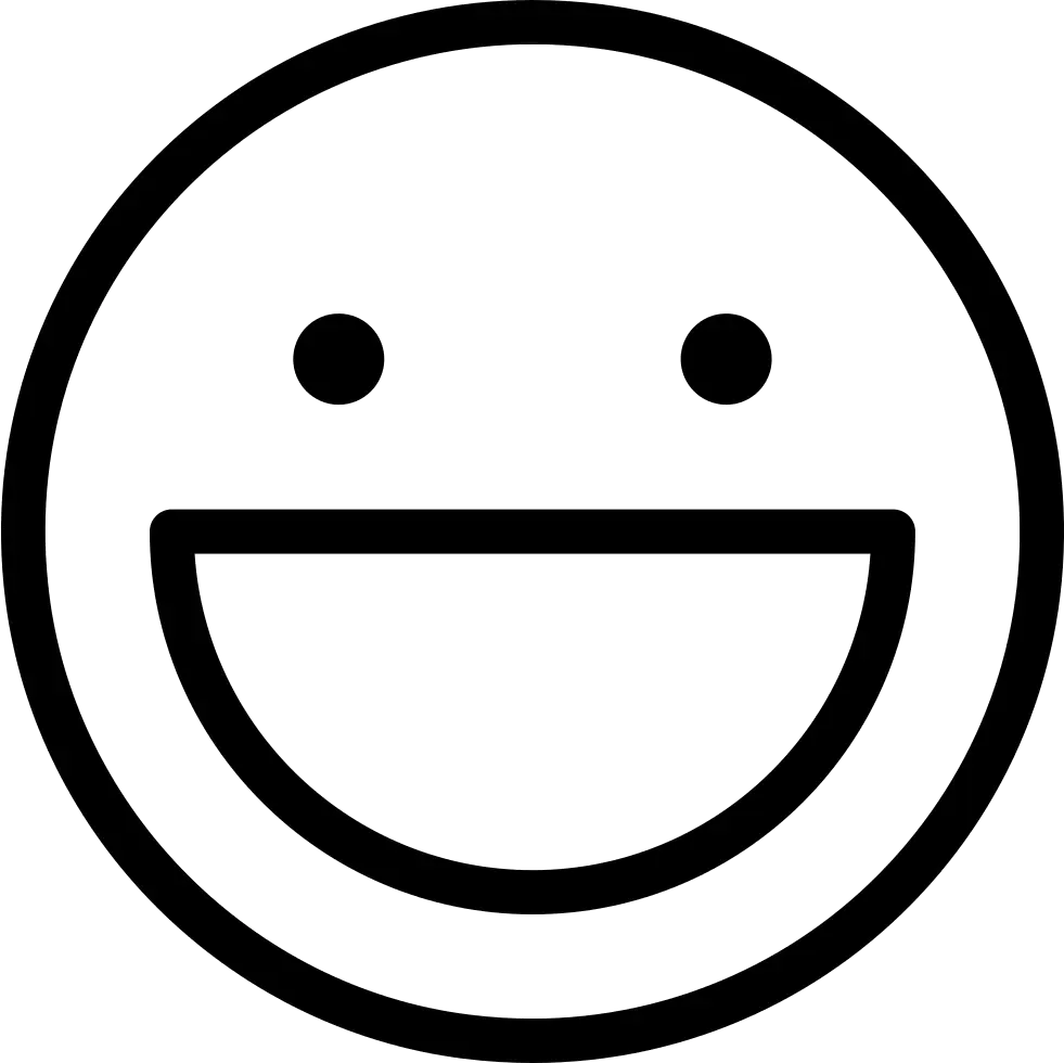 Simple Black and White Smiling Emoji