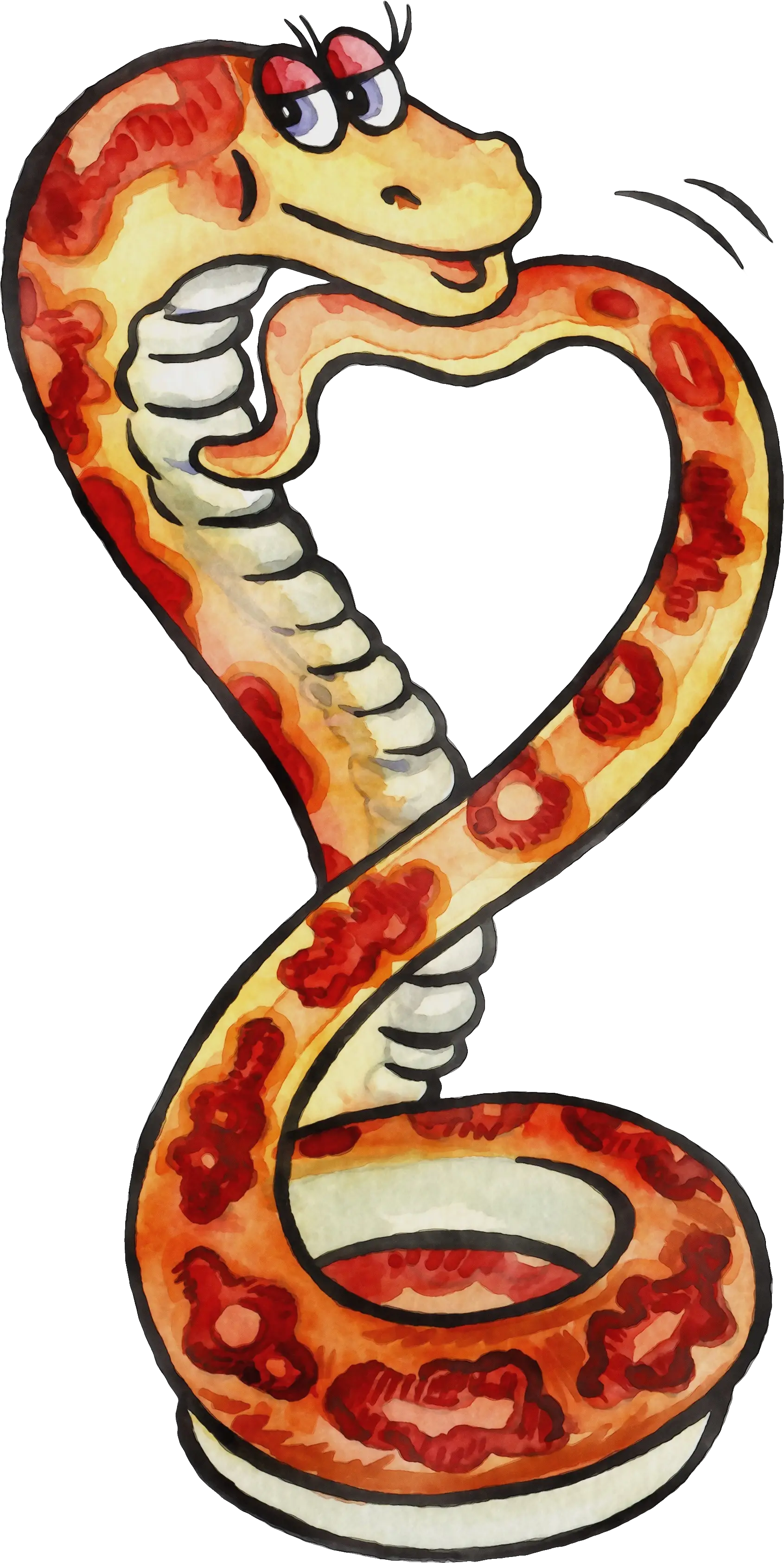 Cartoon Snake with Heart Shape
