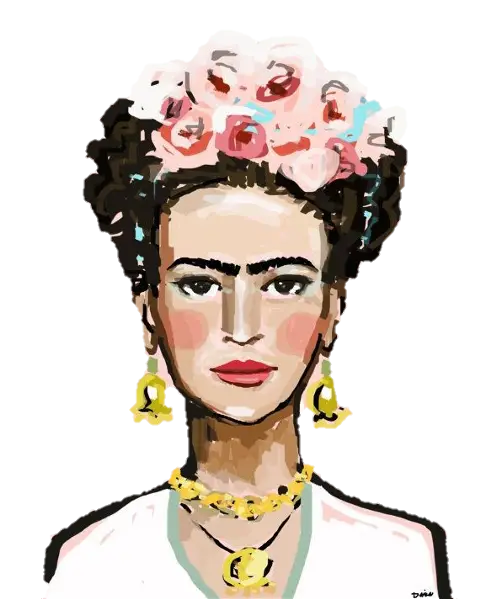 Colorful Woman Portrait with Flowers
