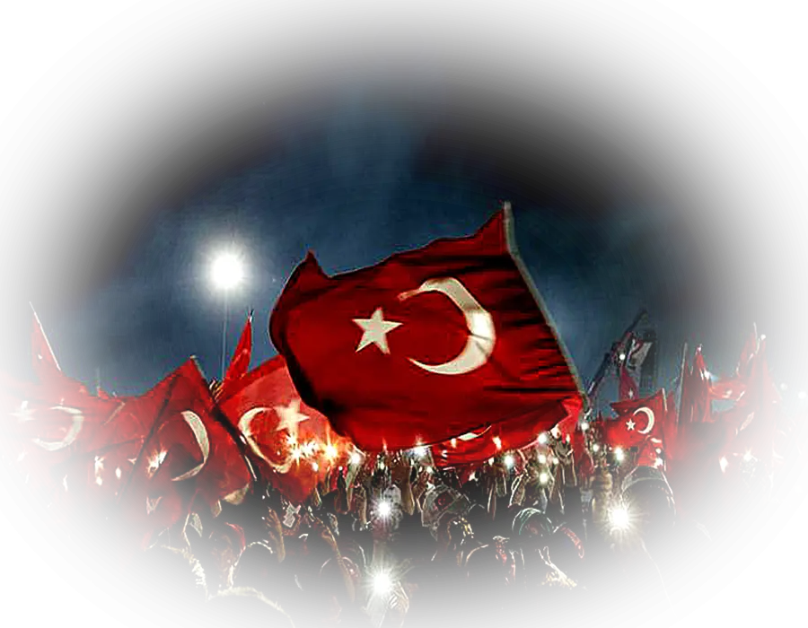 Turkish Flag with Crescent and Star