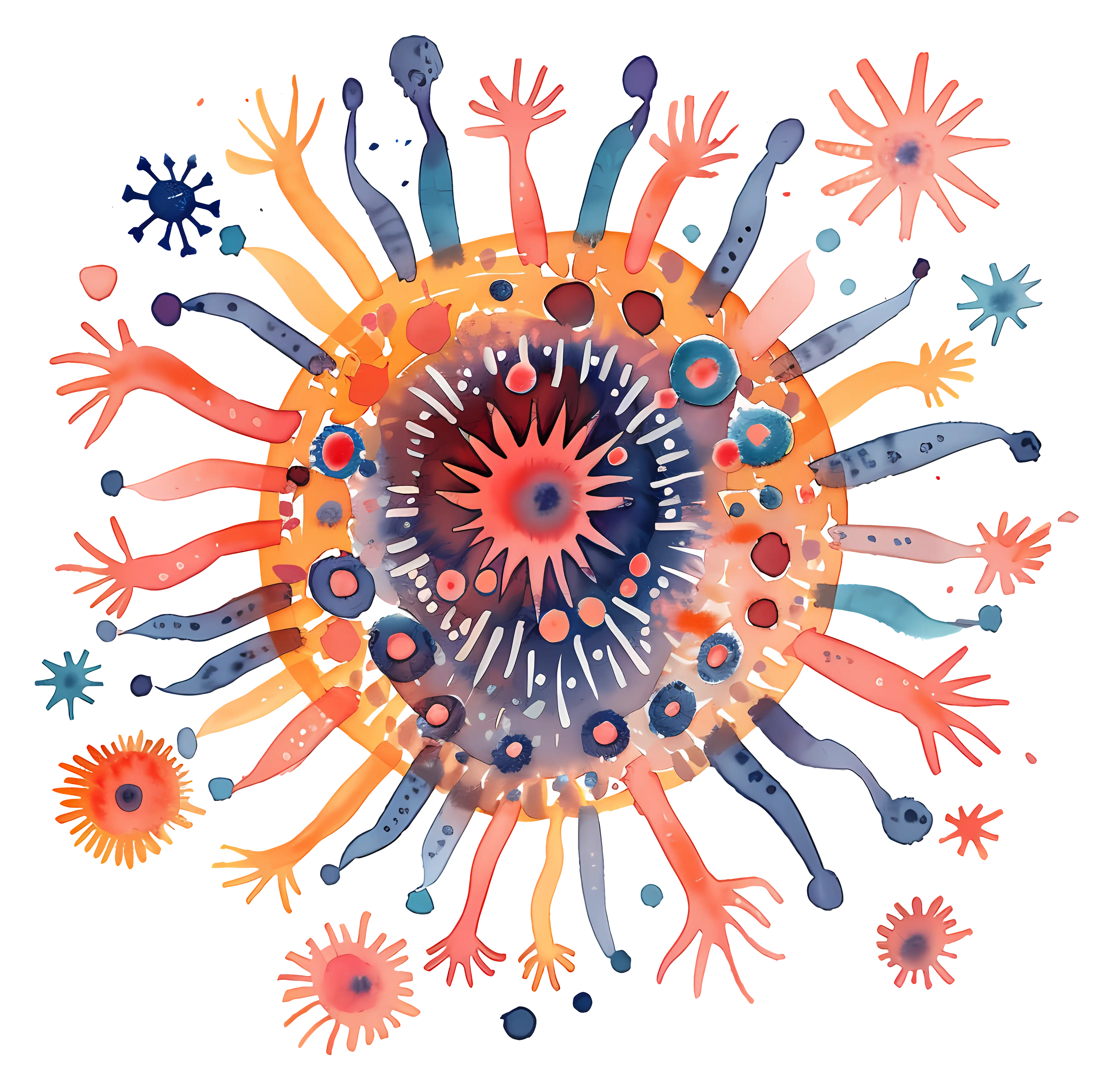 Colorful Virus Illustration