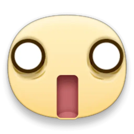 Shocked Emoji Expression with Wide Eyes and Open Mouth