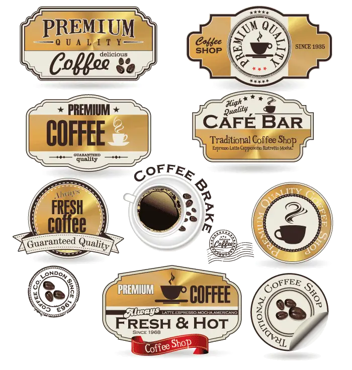 Premium Coffee Shop Labels