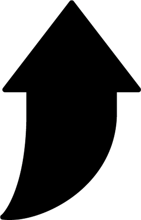 Curved Black Up Arrow