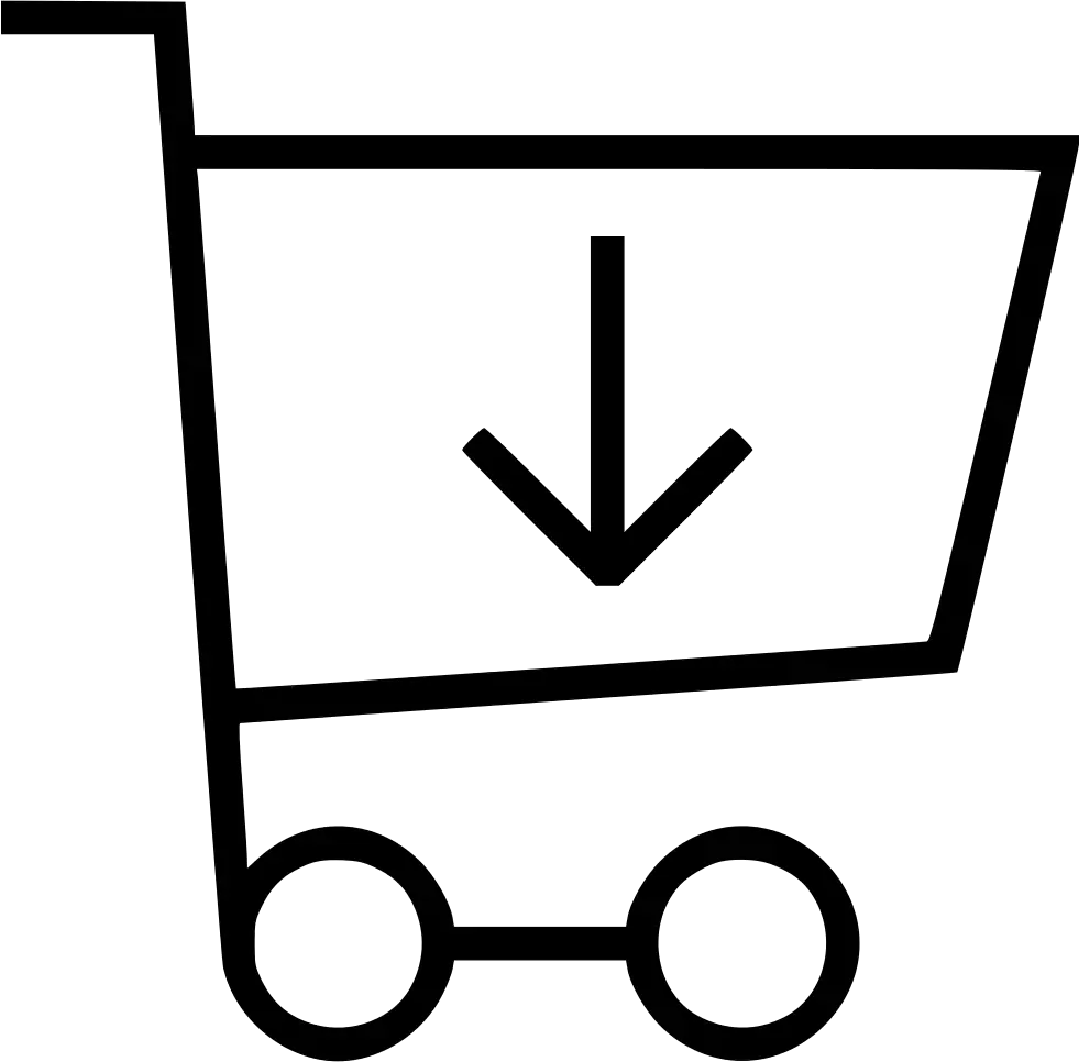 Shopping Cart with Down Arrow