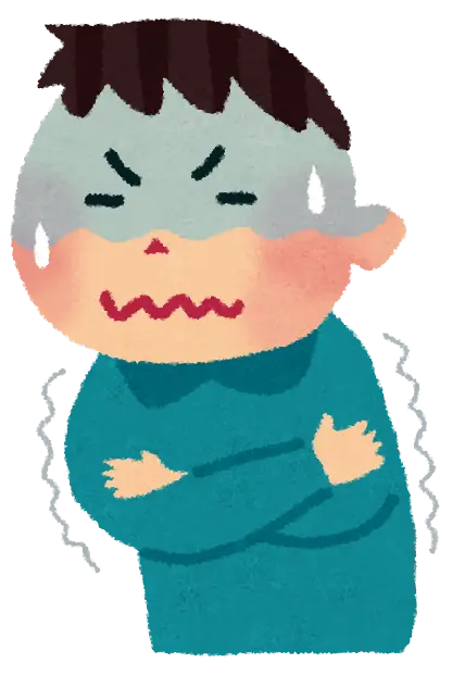 Cartoon Character Shivering from Cold