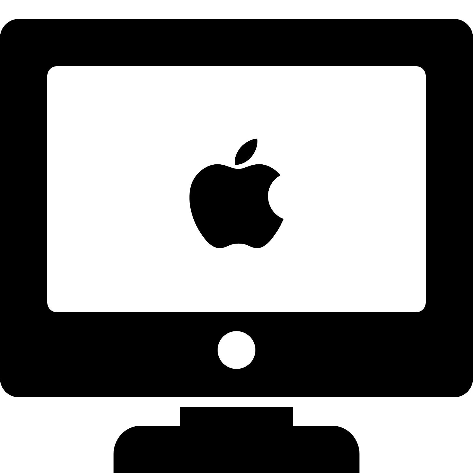 Black Computer Monitor with Apple Logo