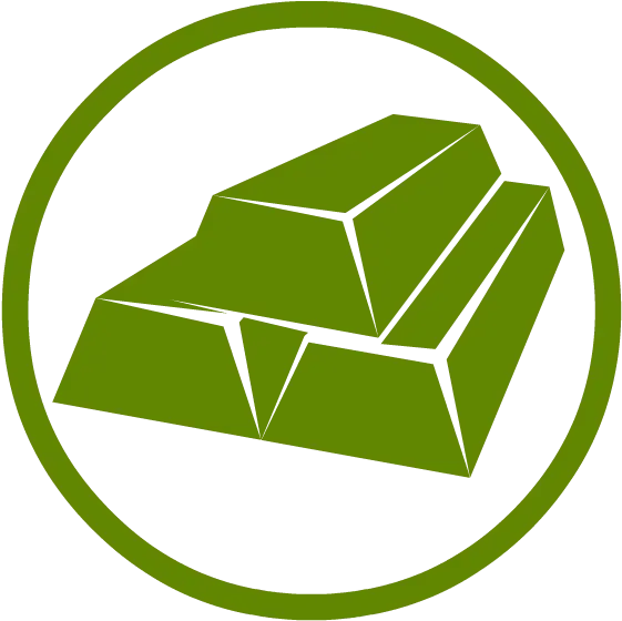 Green Icon of Gold Bars