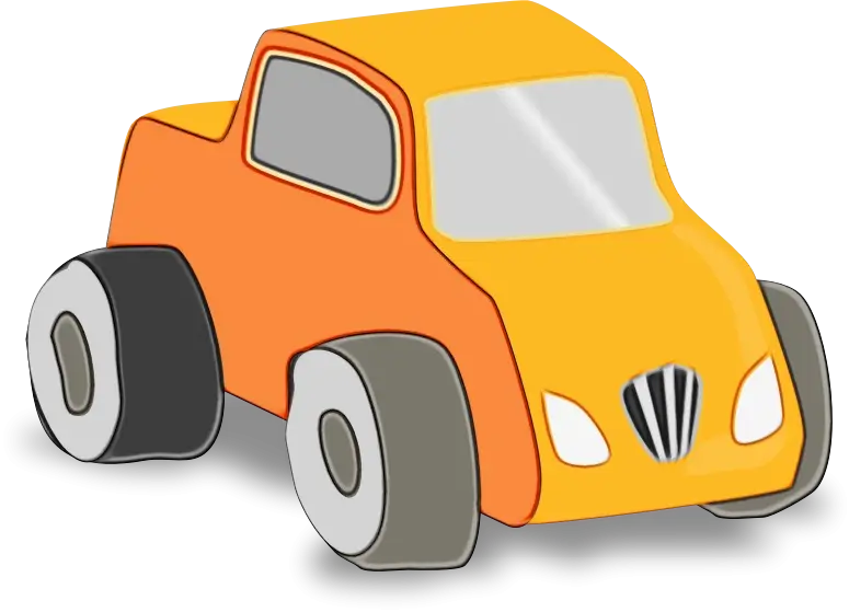 Orange Cartoon Car Illustration