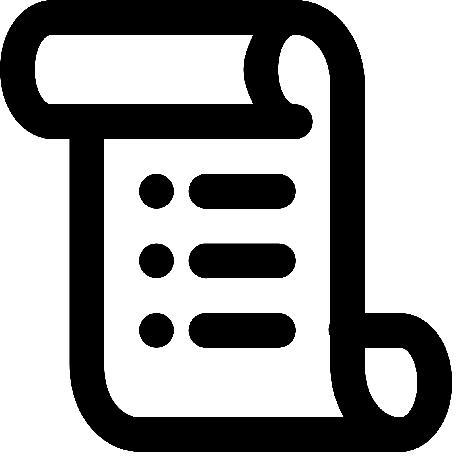 Scroll Icon with Listed Items