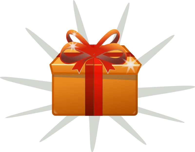 Shiny Gift Box with Red Ribbon