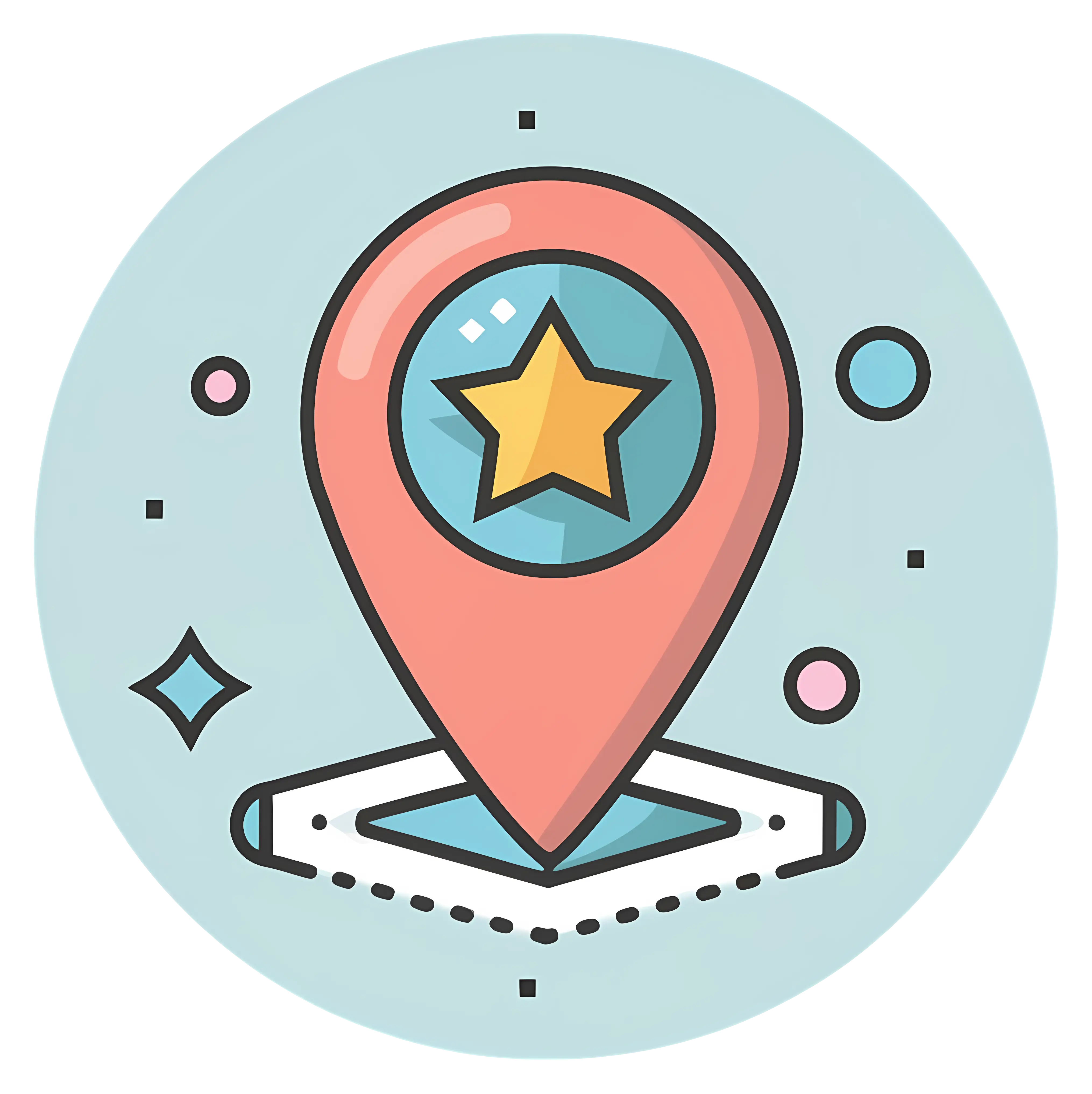 Location Pin with Star