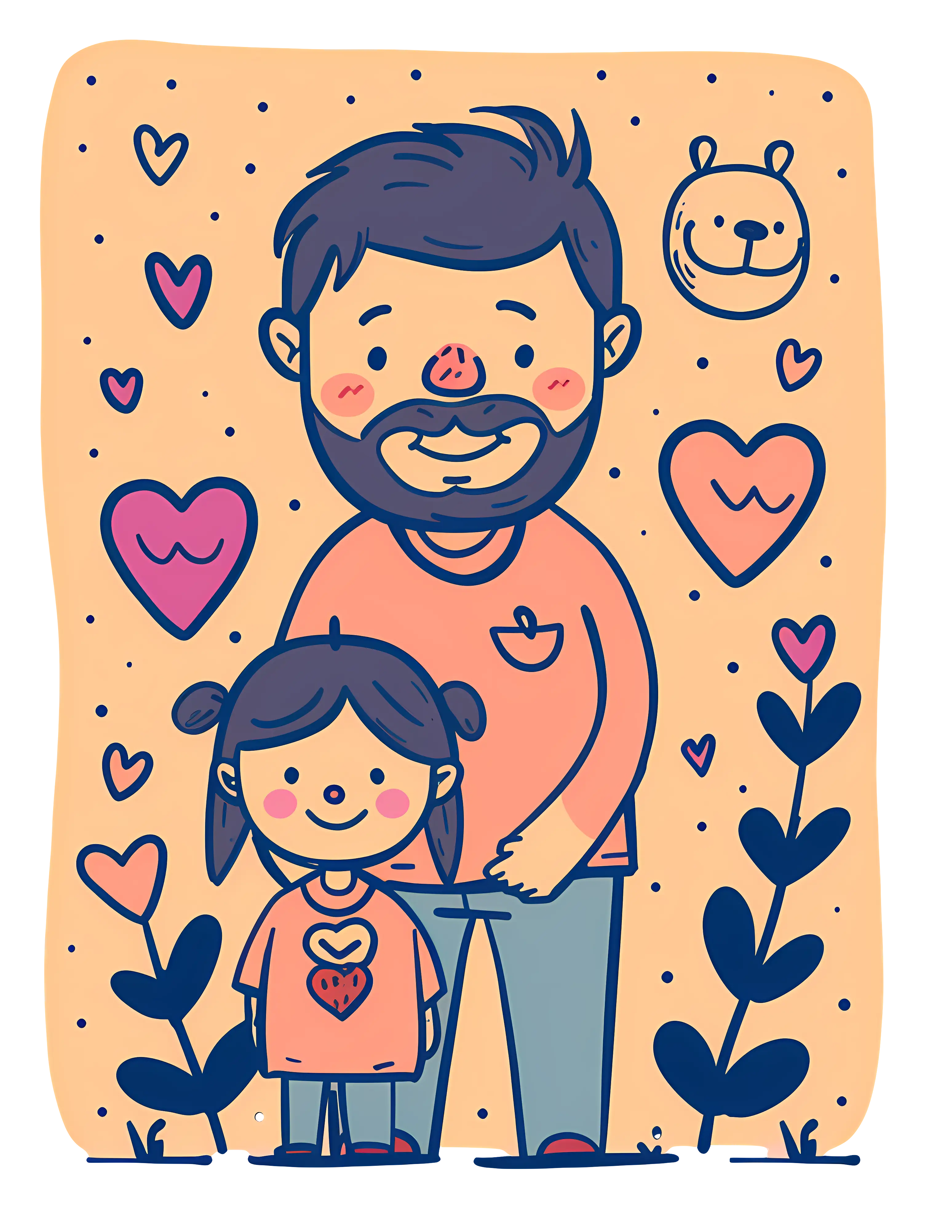 Father and Daughter Cartoon