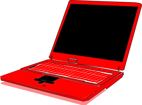 Red Laptop Illustration
