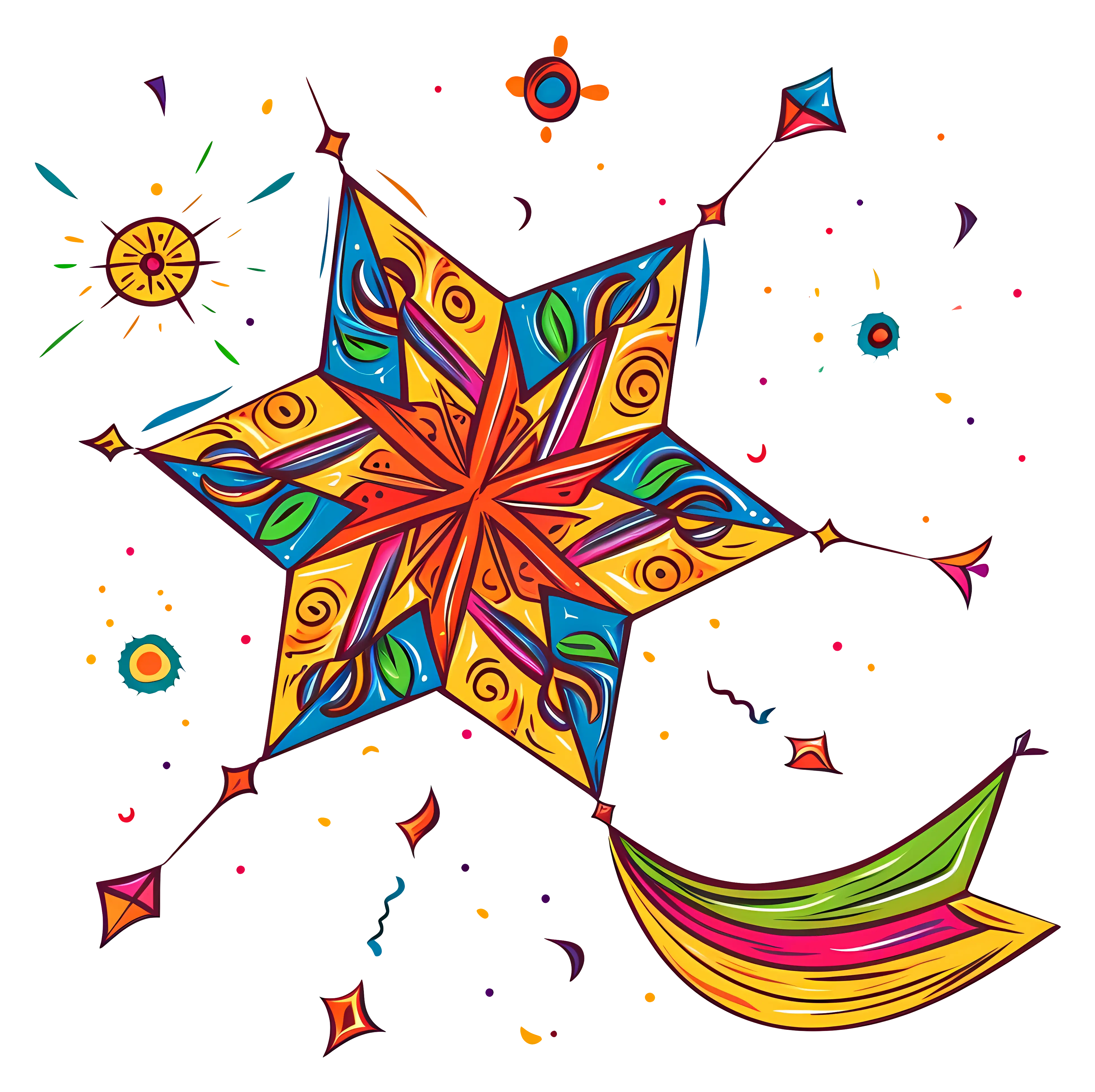 Decorative Kite with Colorful Patterns