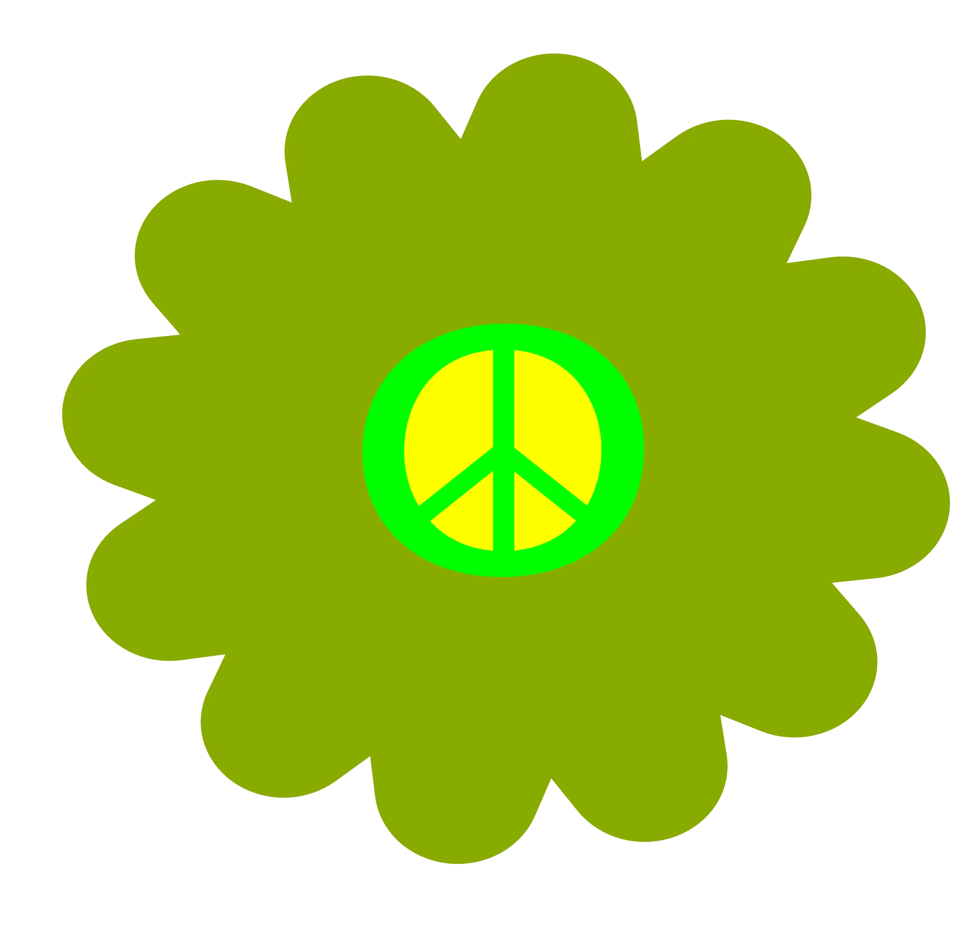 Green Peace Flower Icon