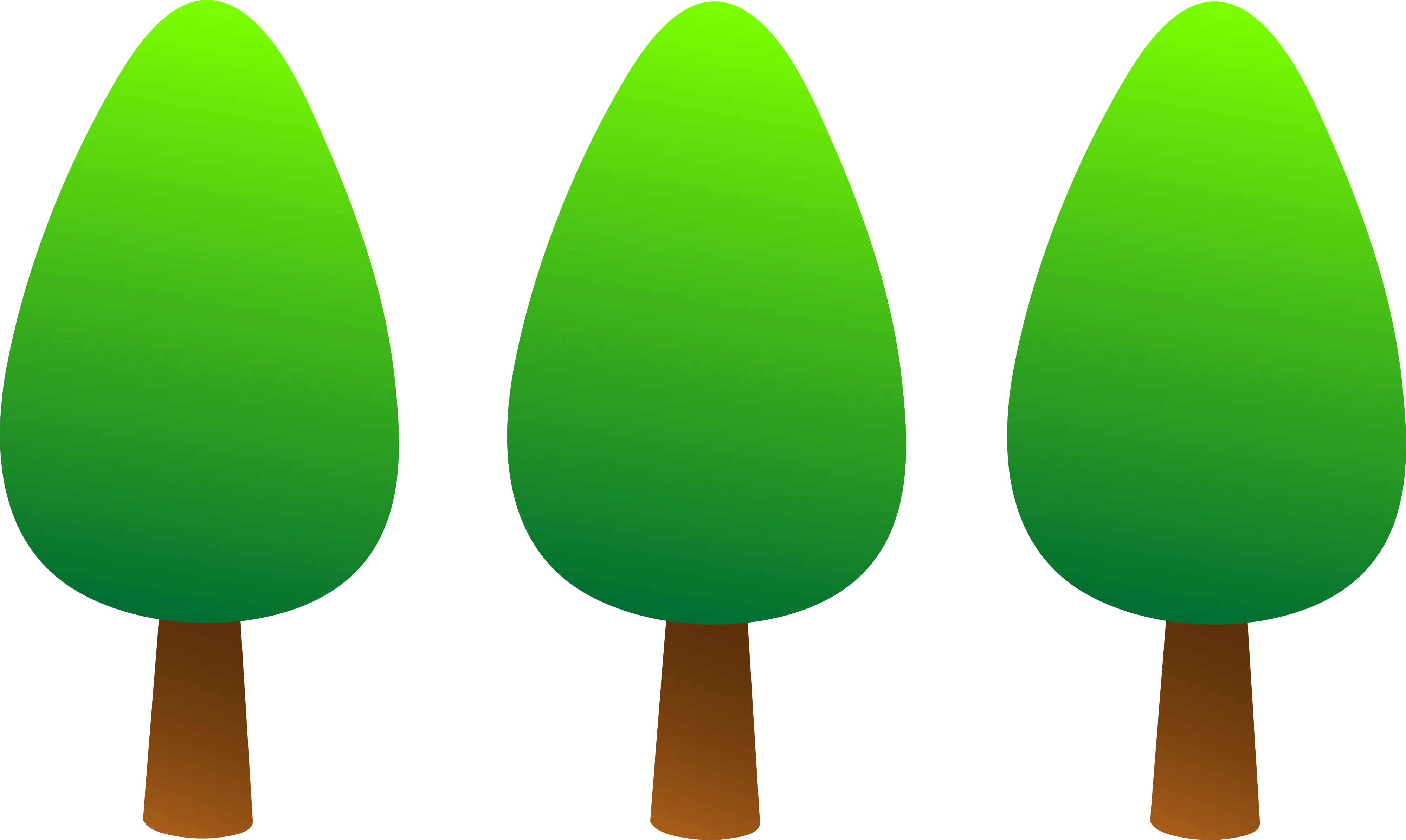 Green Tree Icons for Nature Designs