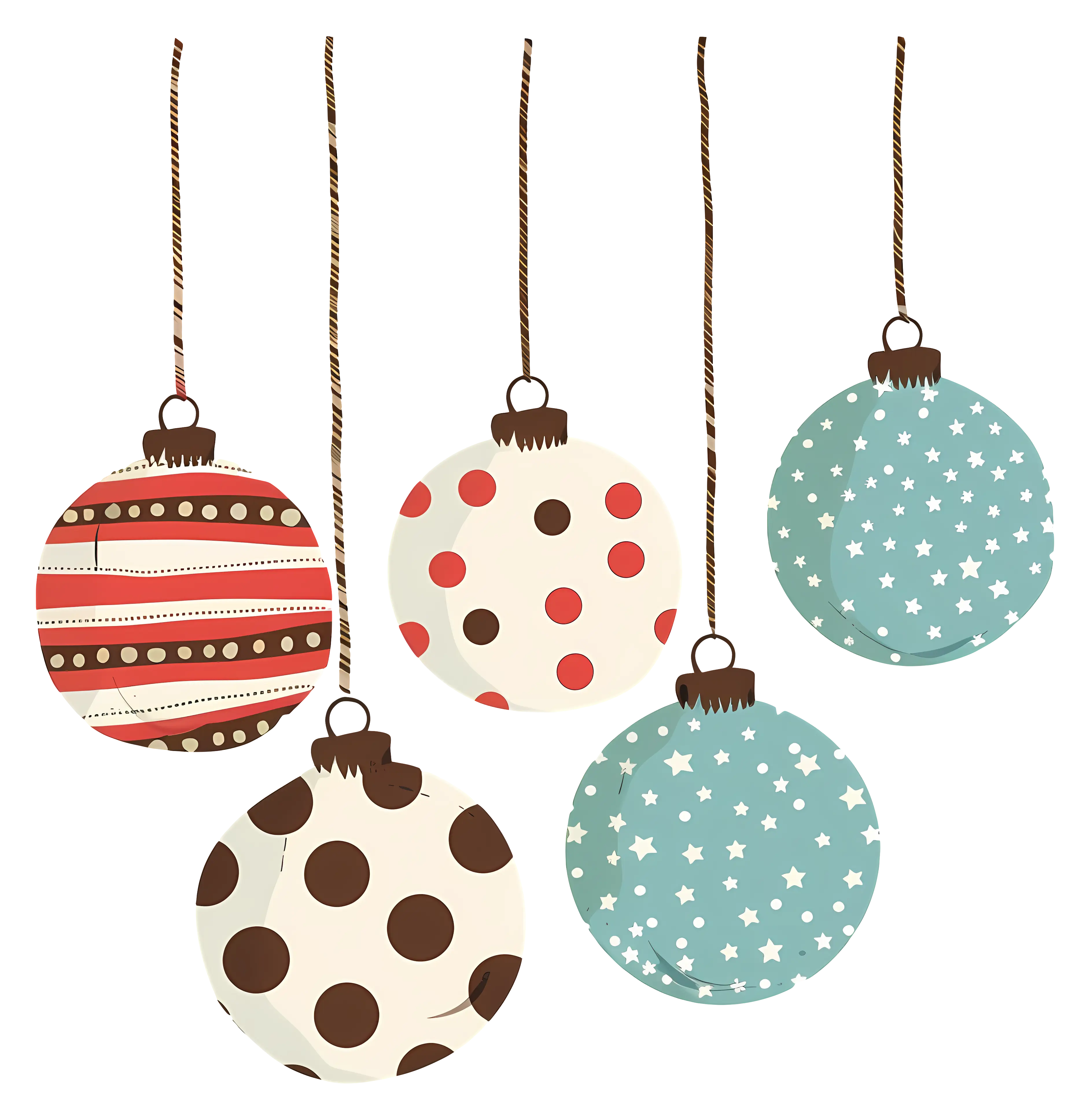 Polka Dot and Striped Holiday Ornaments