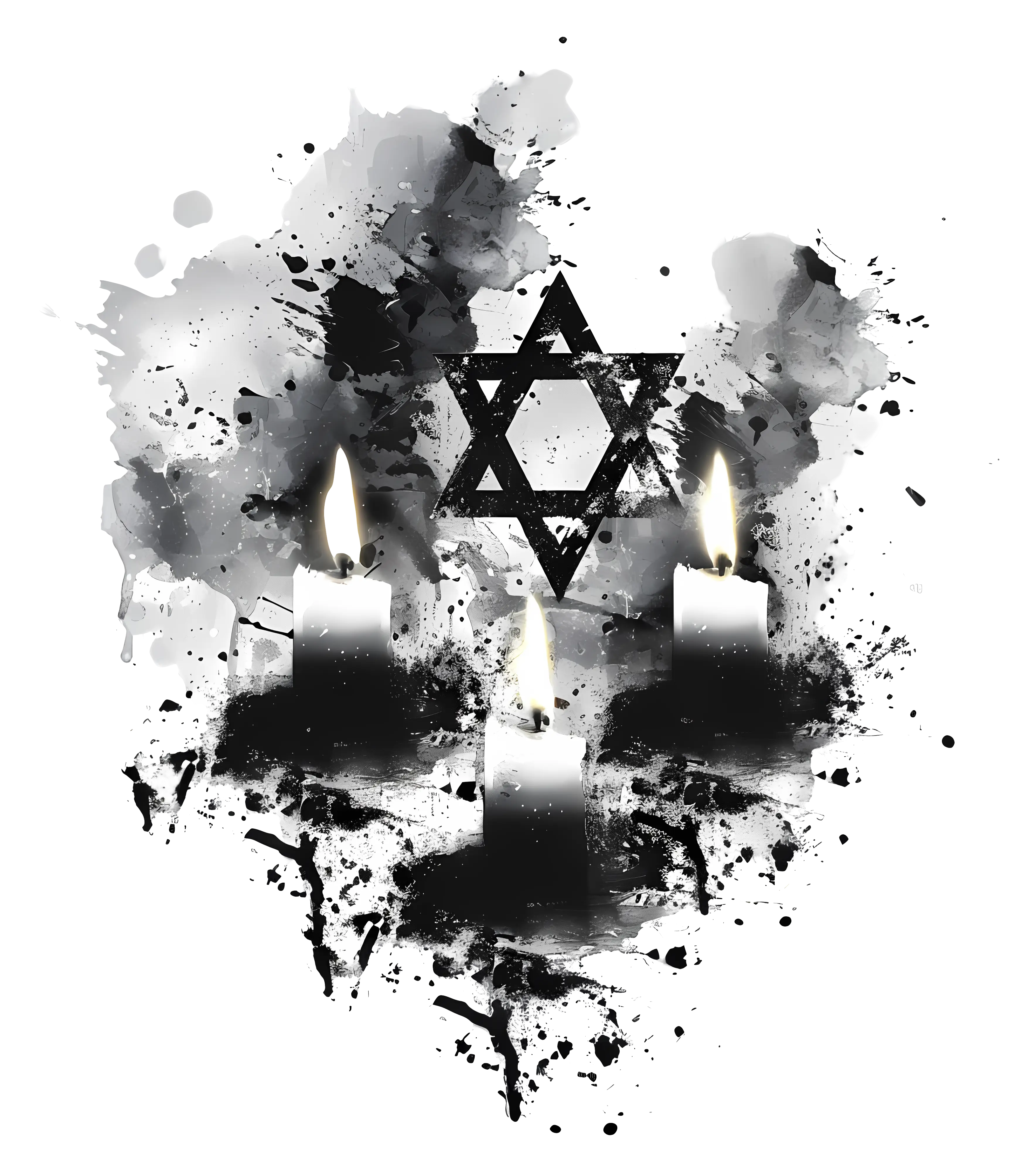 Memorial Candles with Star of David