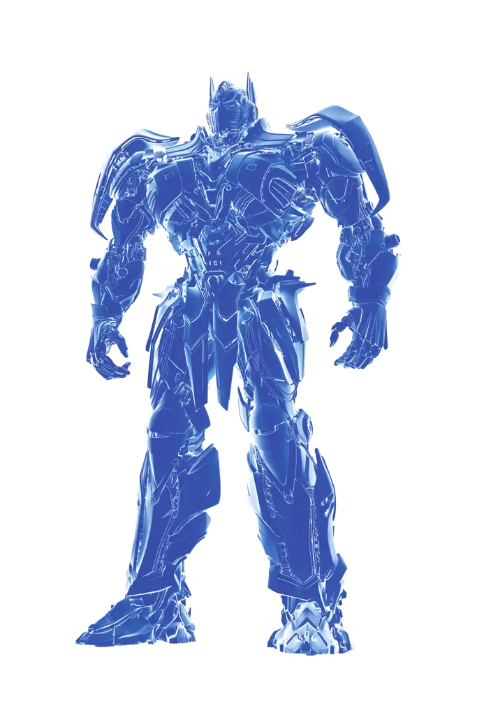Blue Holographic Robot Illustration