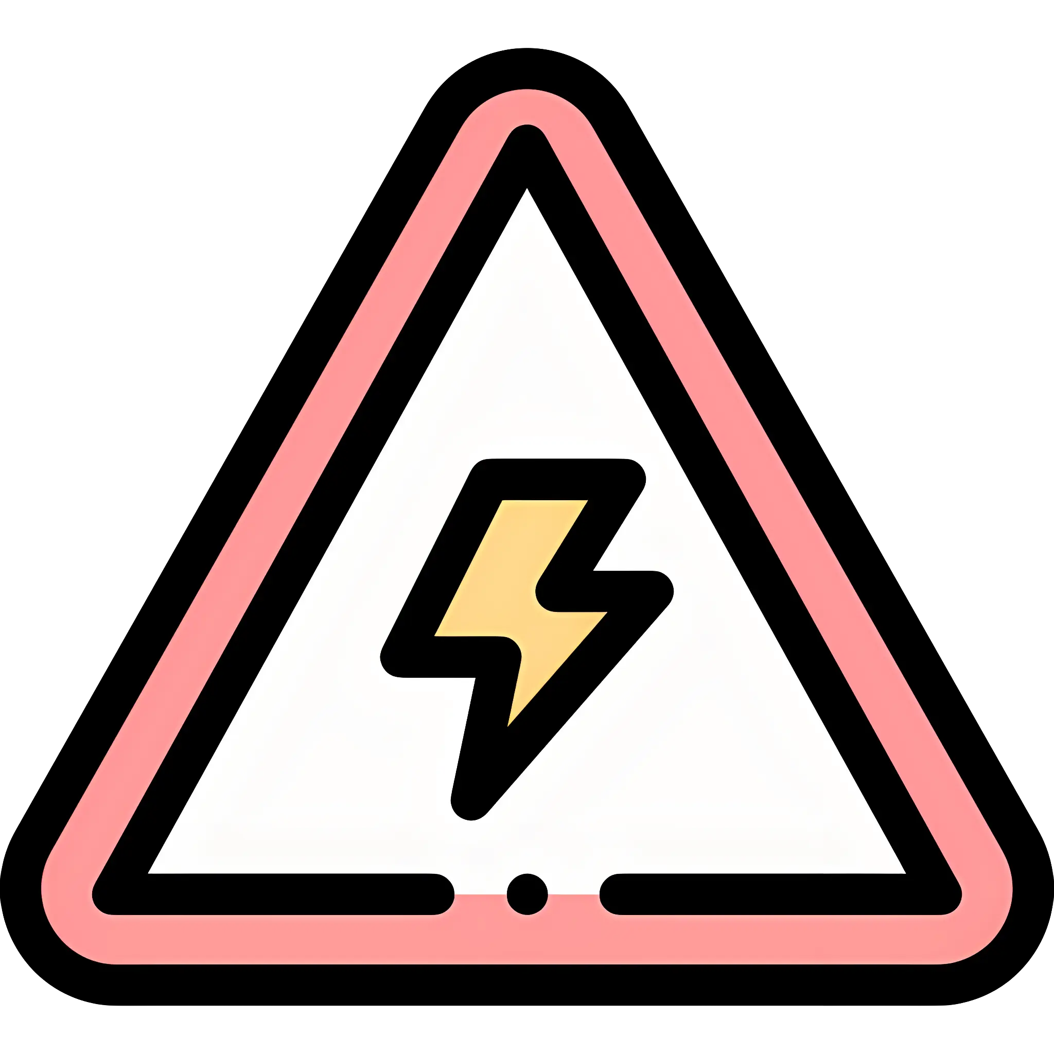 Warning Sign with Lightning Bolt Symbol