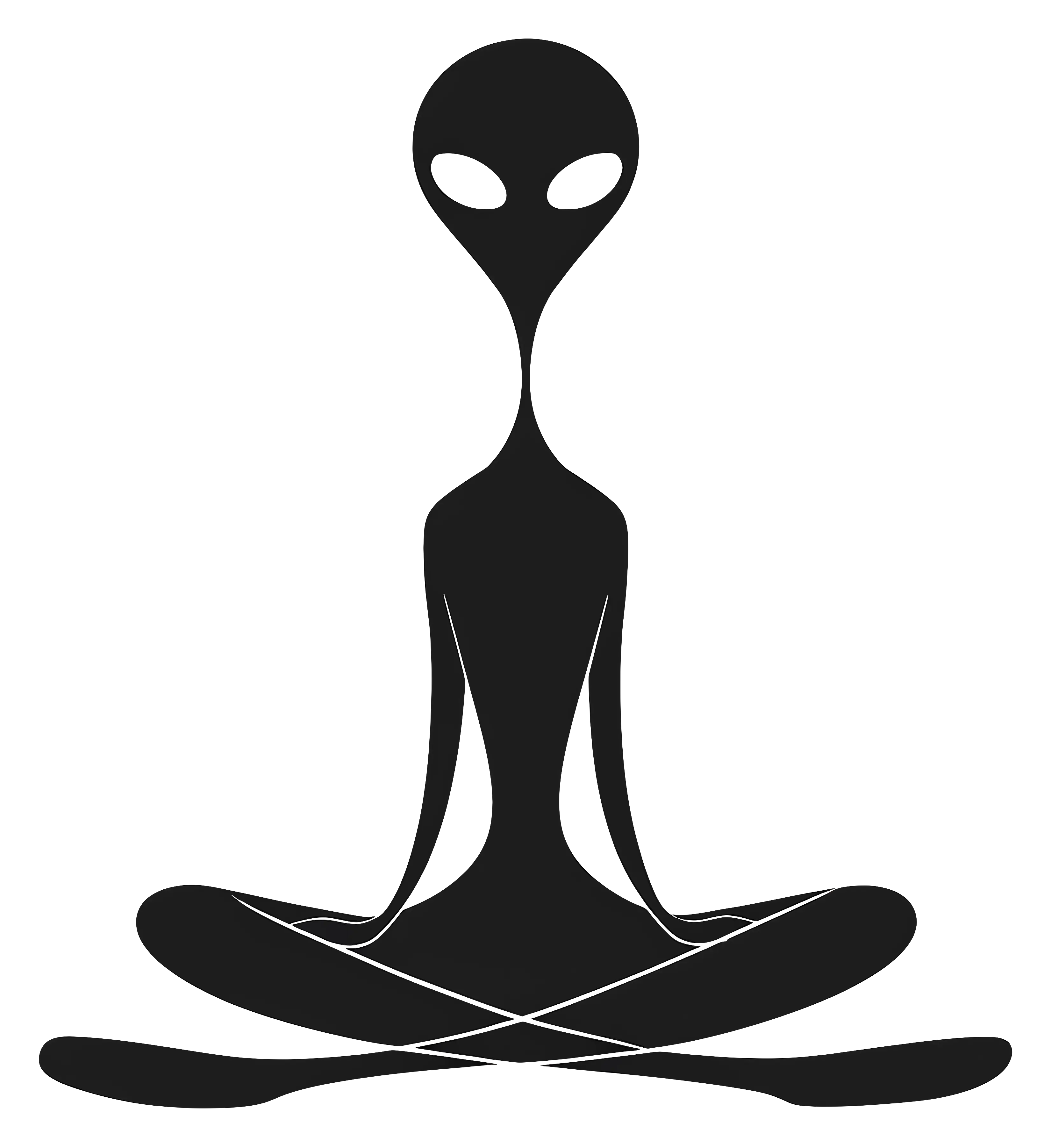 Meditating Alien Silhouette