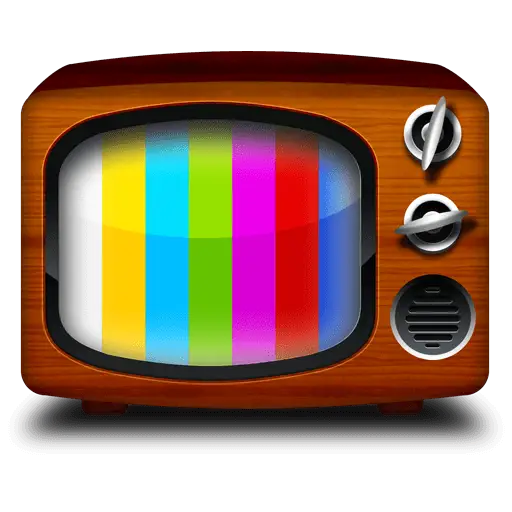 Retro Television Set with Colorful Screen Bars