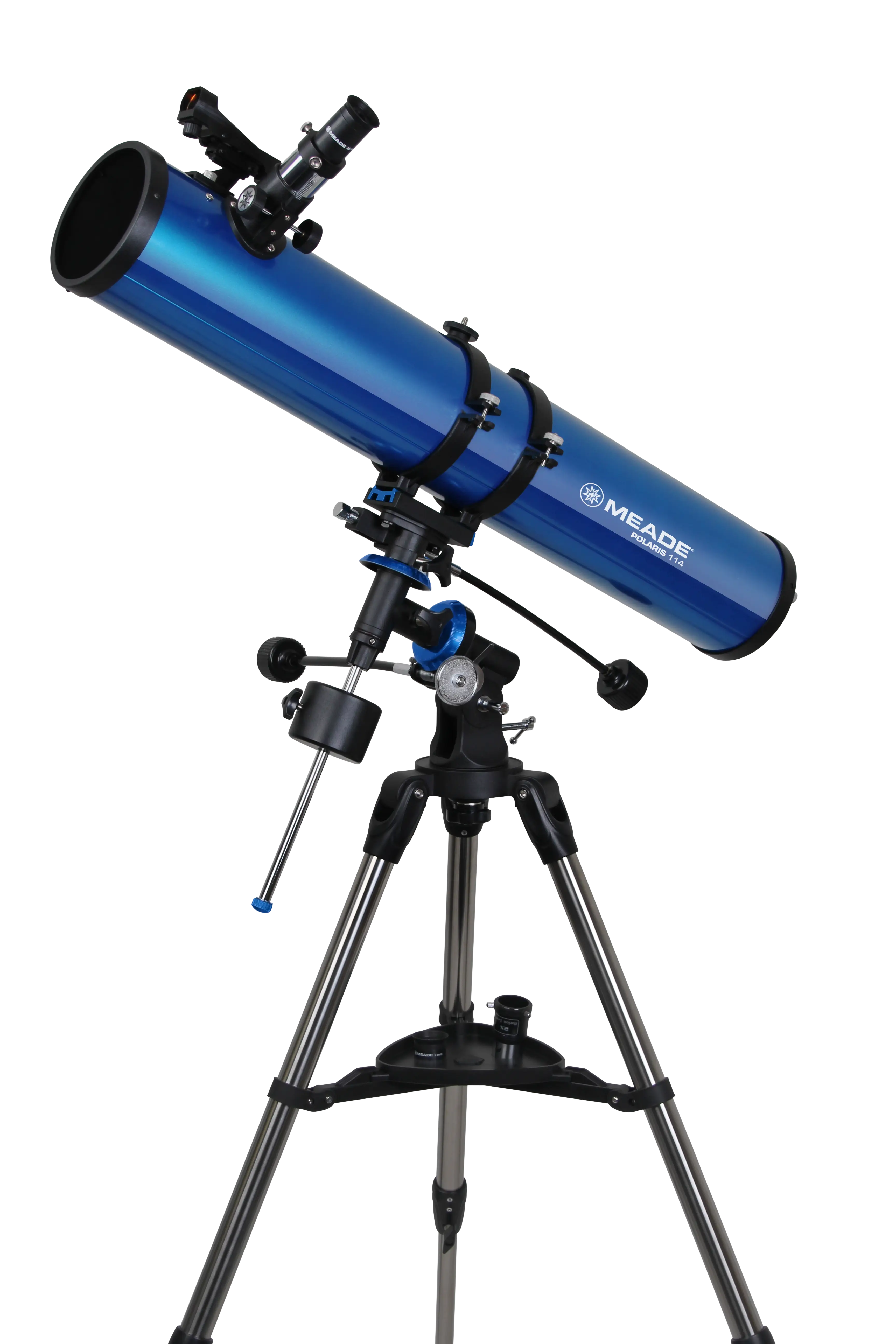Blue Telescope on Tripod for Stargazing