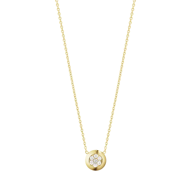 Gold Necklace with Round Pendant