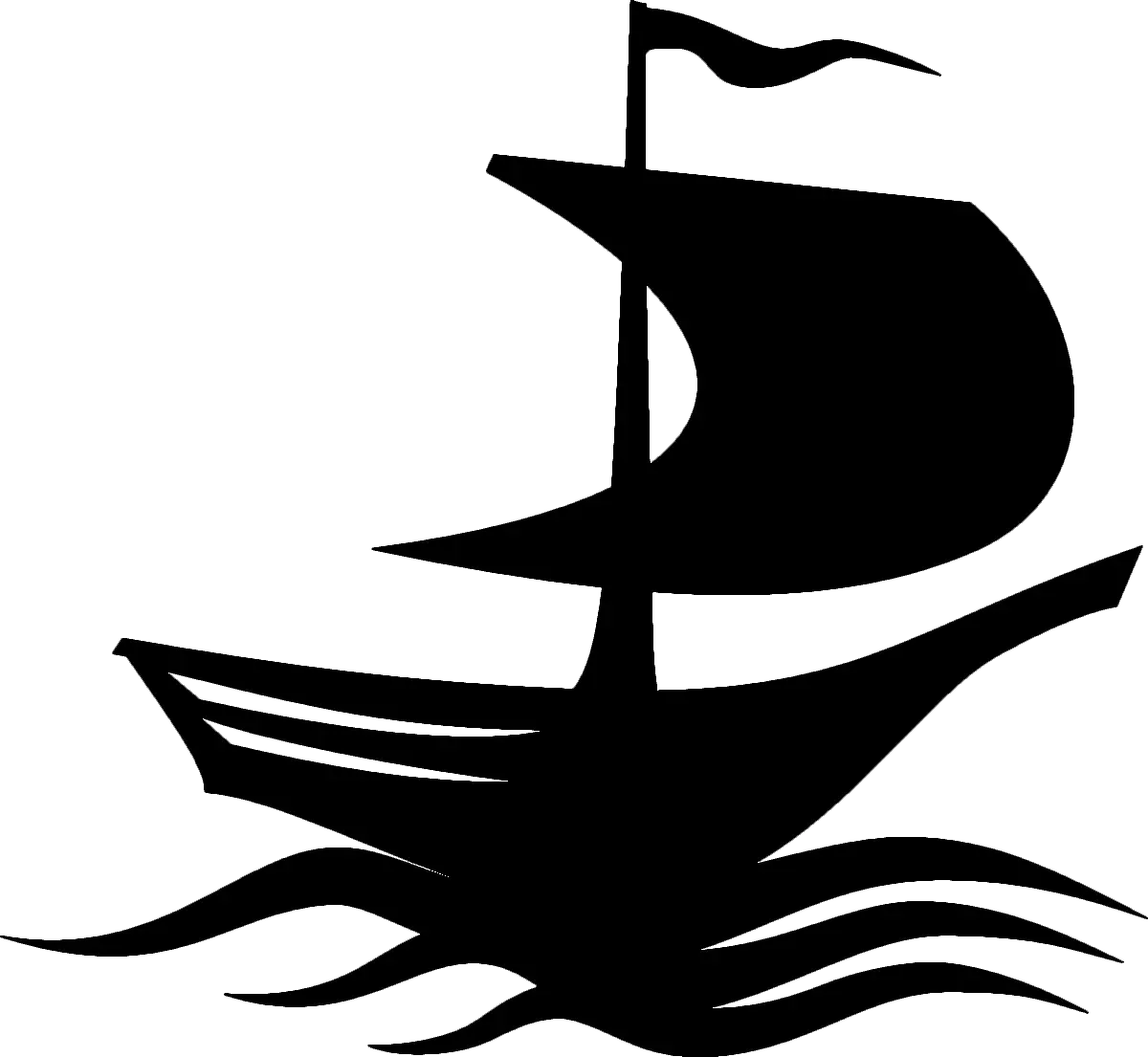 Black Sailboat on Waves
