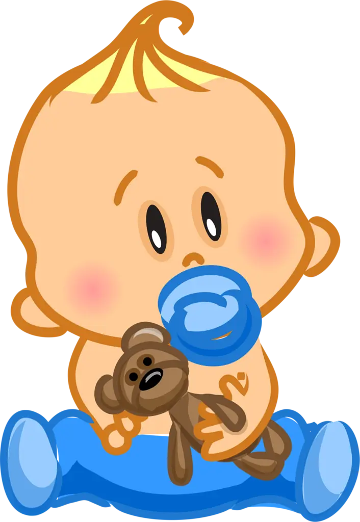 Cute Baby with Pacifier and Toy
