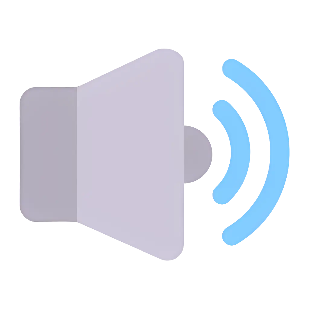 Speaker Icon with Sound Waves