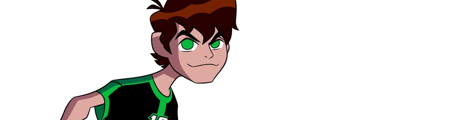 Cartoon Boy with Green Eyes