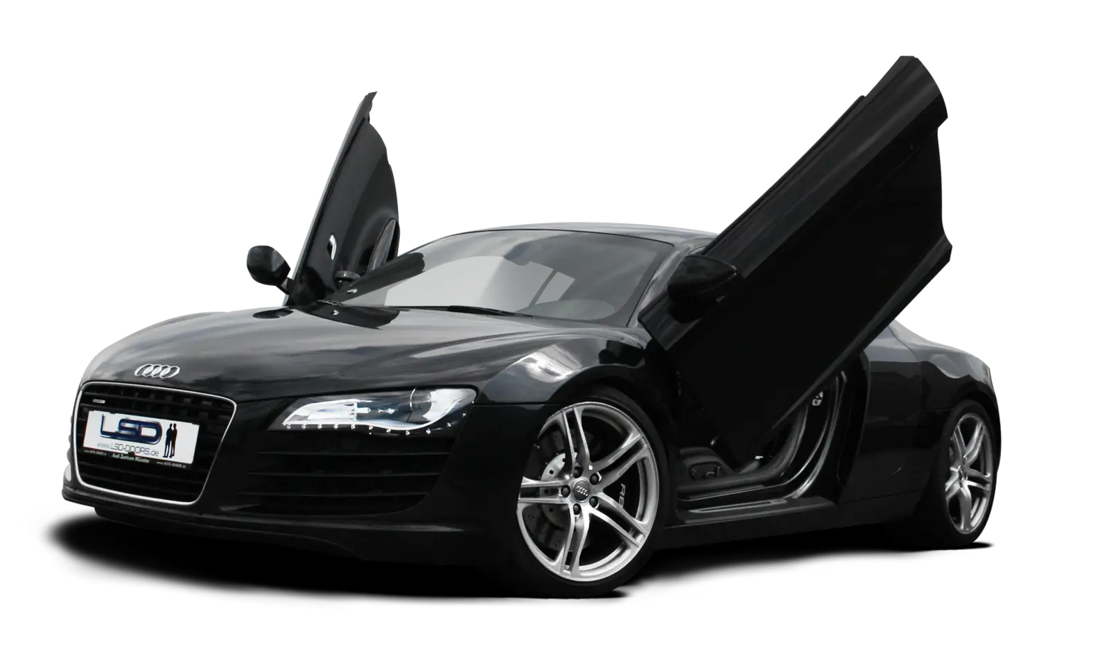 Black Sports Car with Gullwing Doors