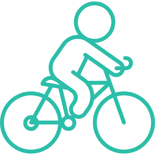 Cyclist Outline Icon in Minimalist Style