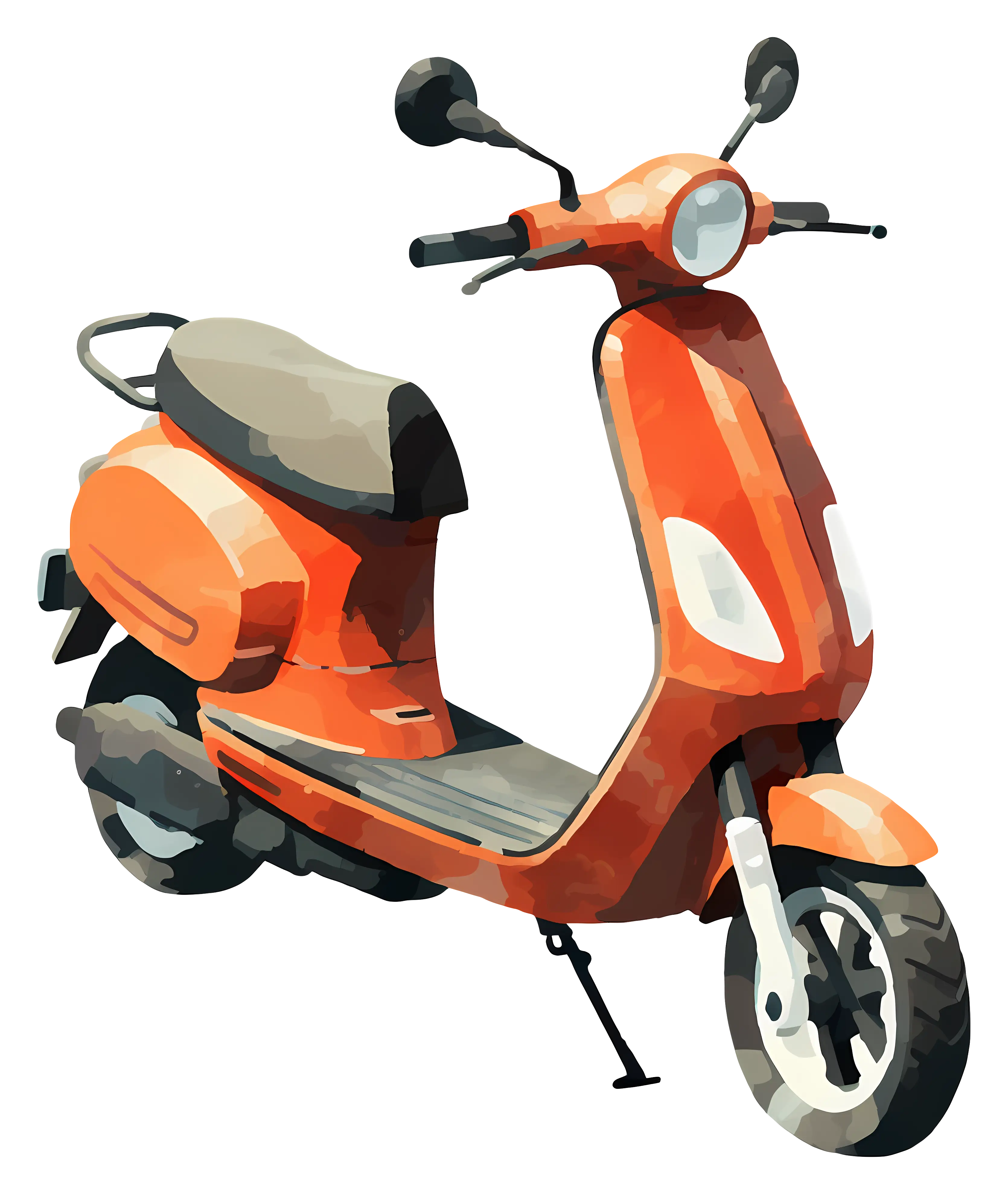 Vintage Red Scooter Illustration