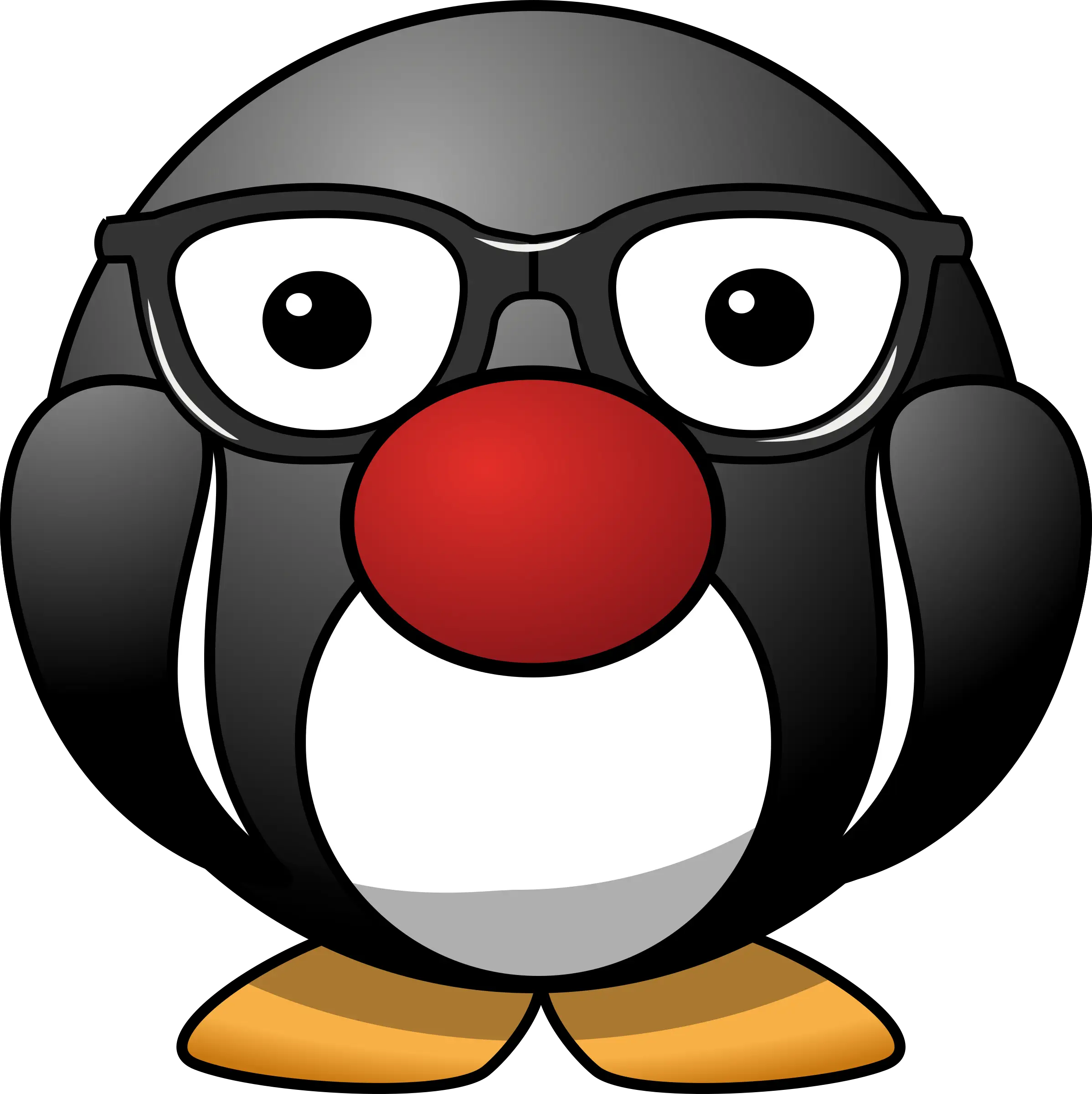 Cartoon Penguin with Glasses