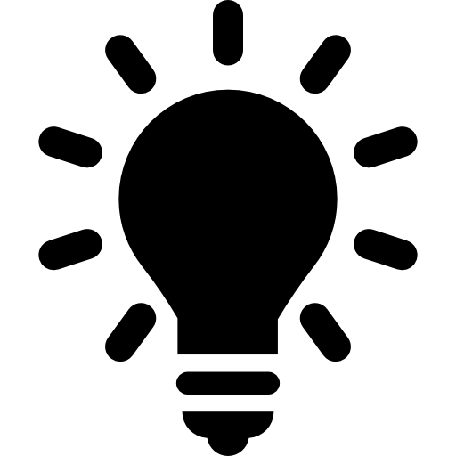 Black Light Bulb Icon Representing Ideas